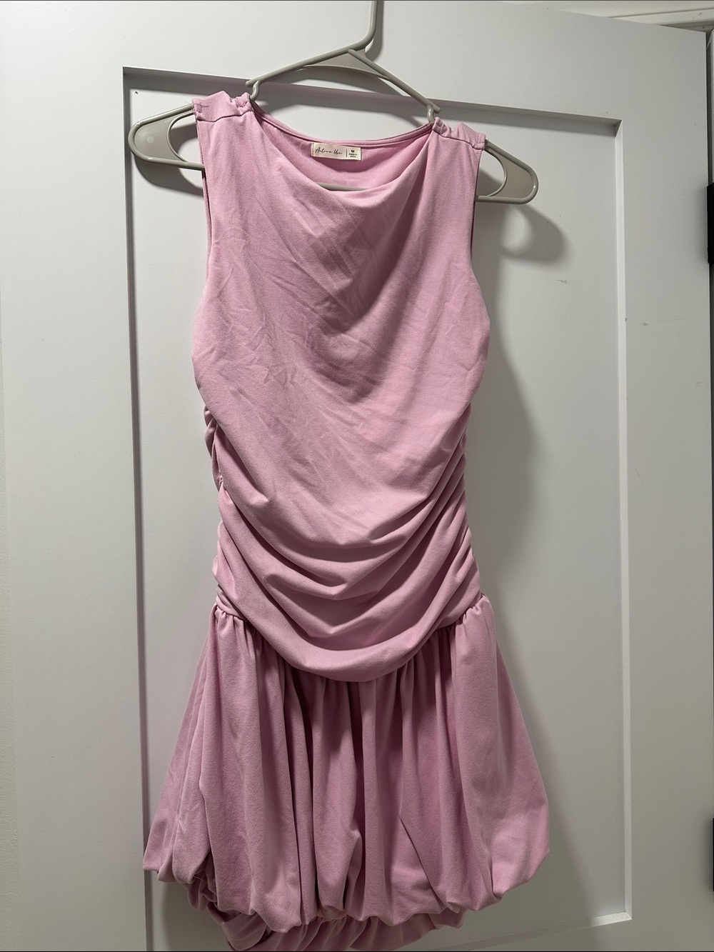 Active USA Pink Ruched Bubble Hem Dress